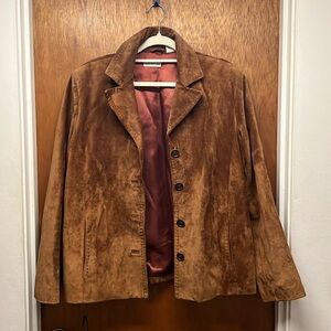 Vintage Ann Taylor suede blazer - women’s large - Y2K boxy cut